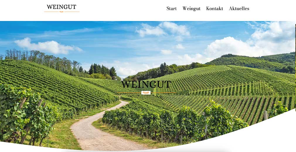 Screenshot einer Restaurant Webseite